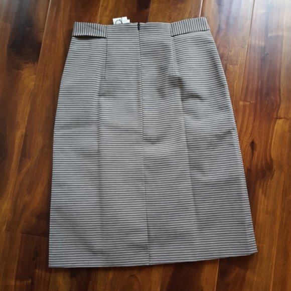 L.K. Bennett Mableen Navy and Cream Stripe Skirt - Picture 6 of 15